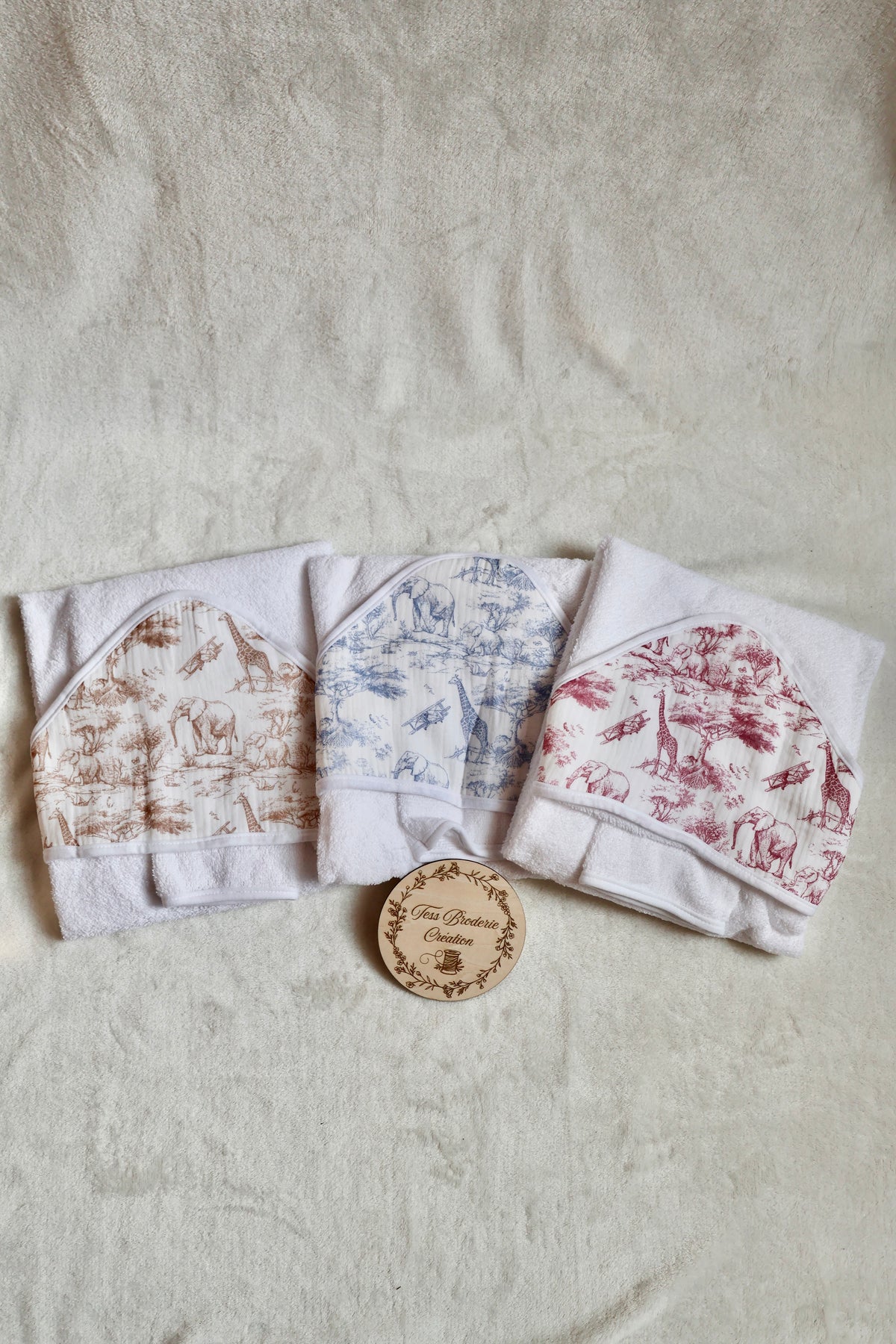 Cape de bain motif safari personnalisée