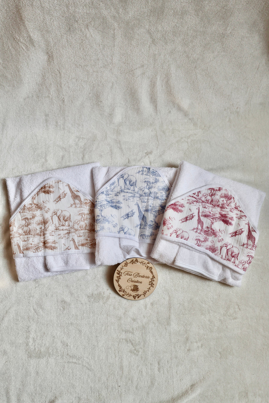 Cape de bain motif safari personnalisée
