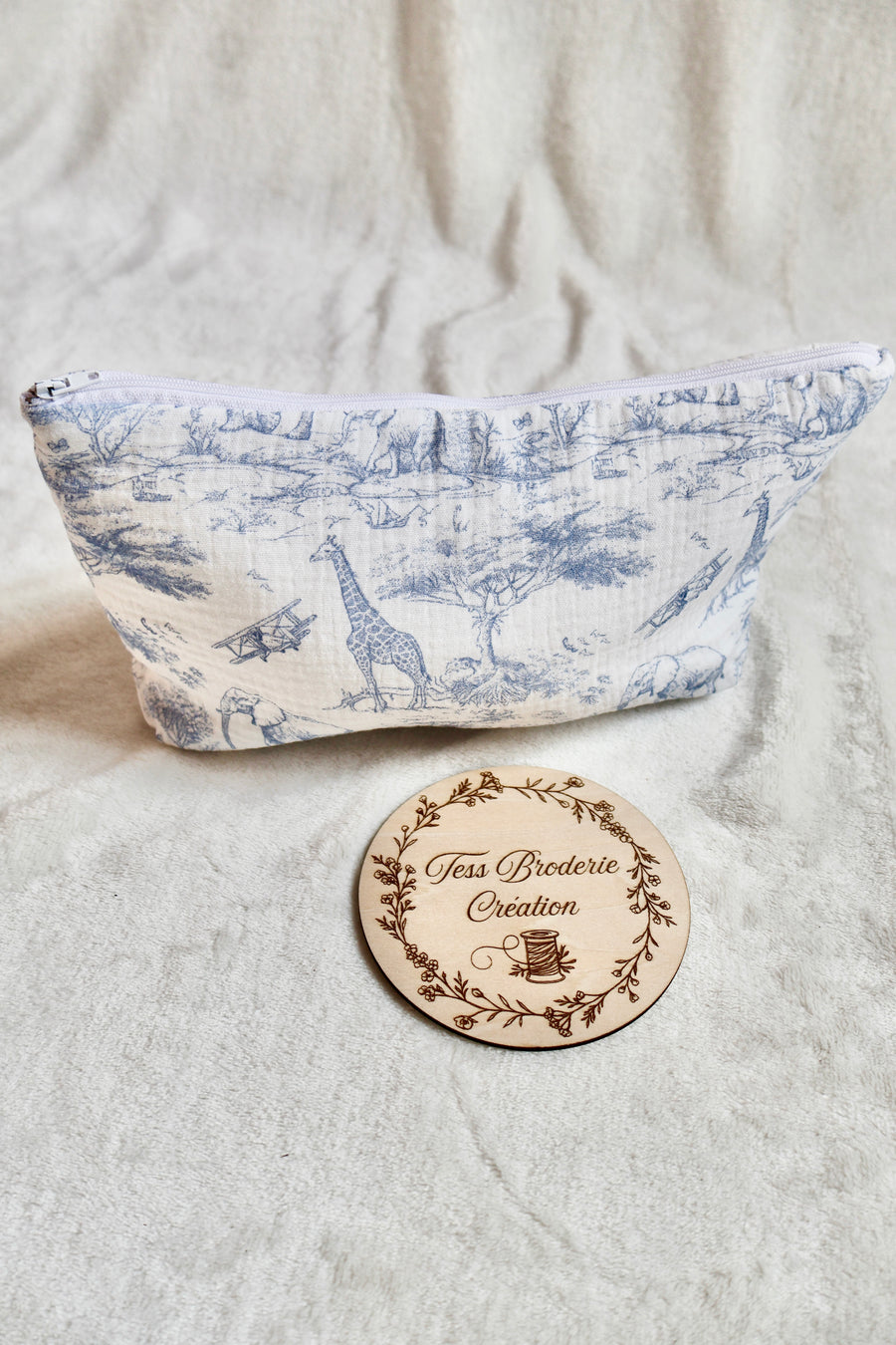 Trousse de toilette motifs safari personnalisée