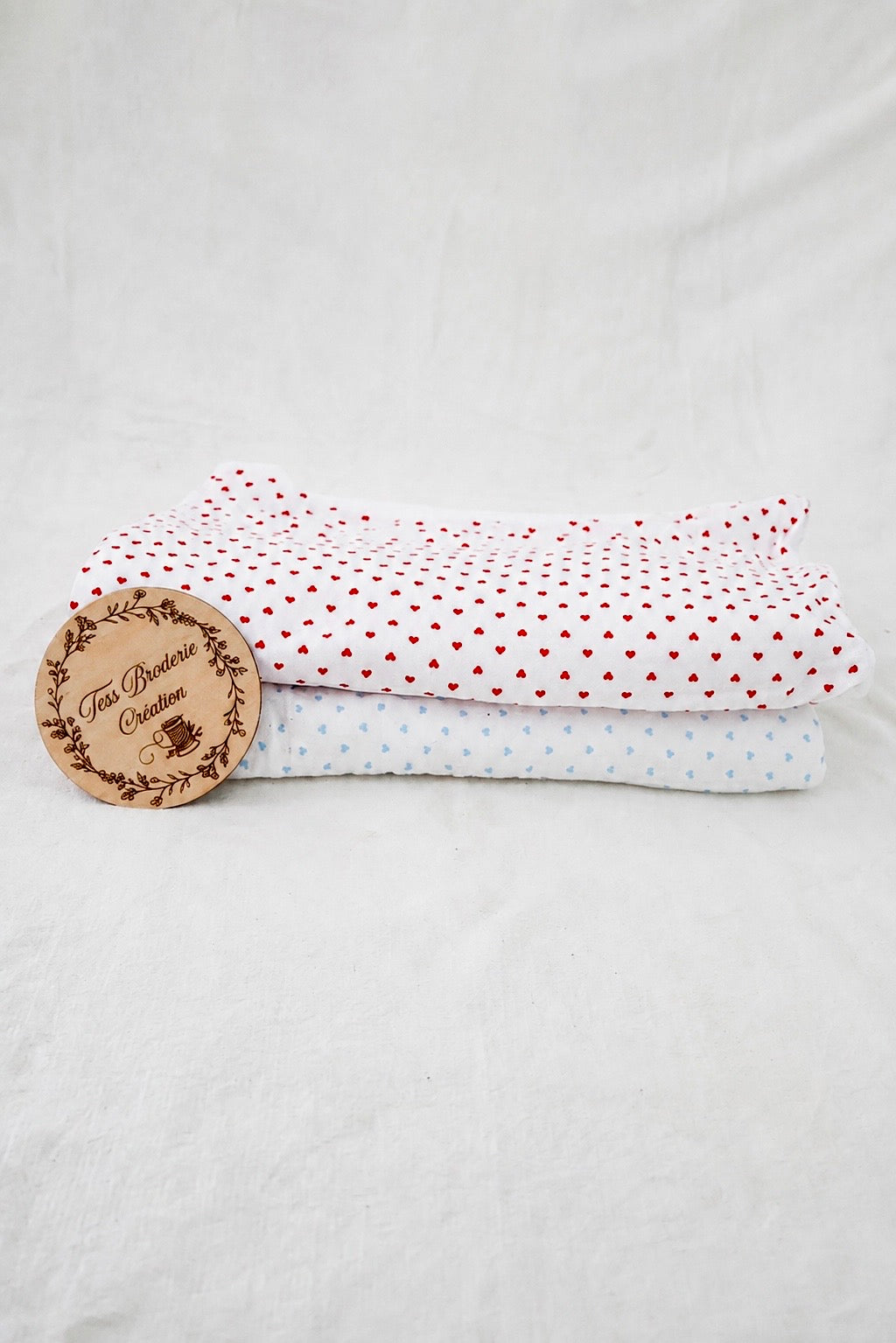 Couverture motif cœur personnalisée