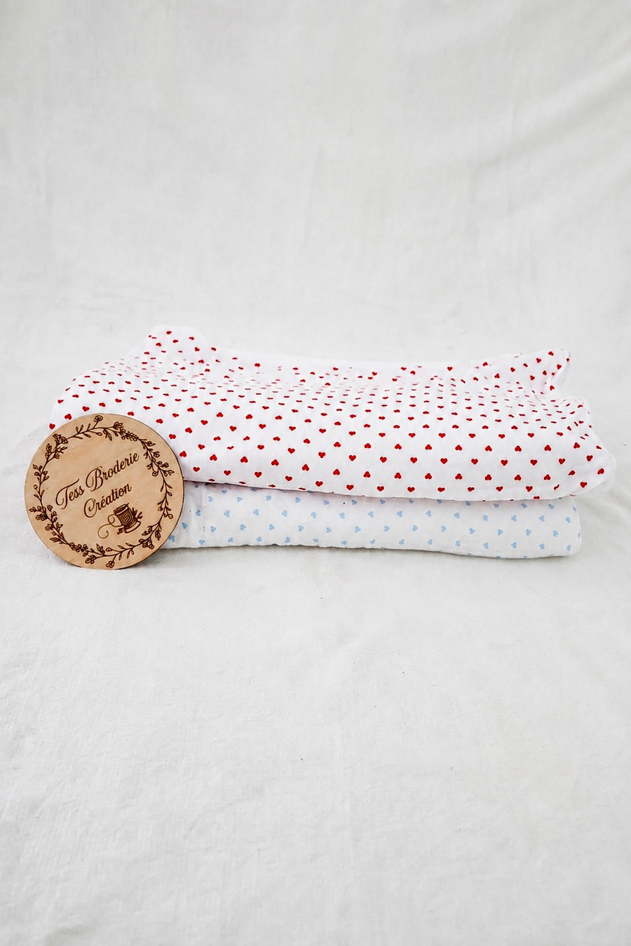 Couverture motif cœur personnalisée