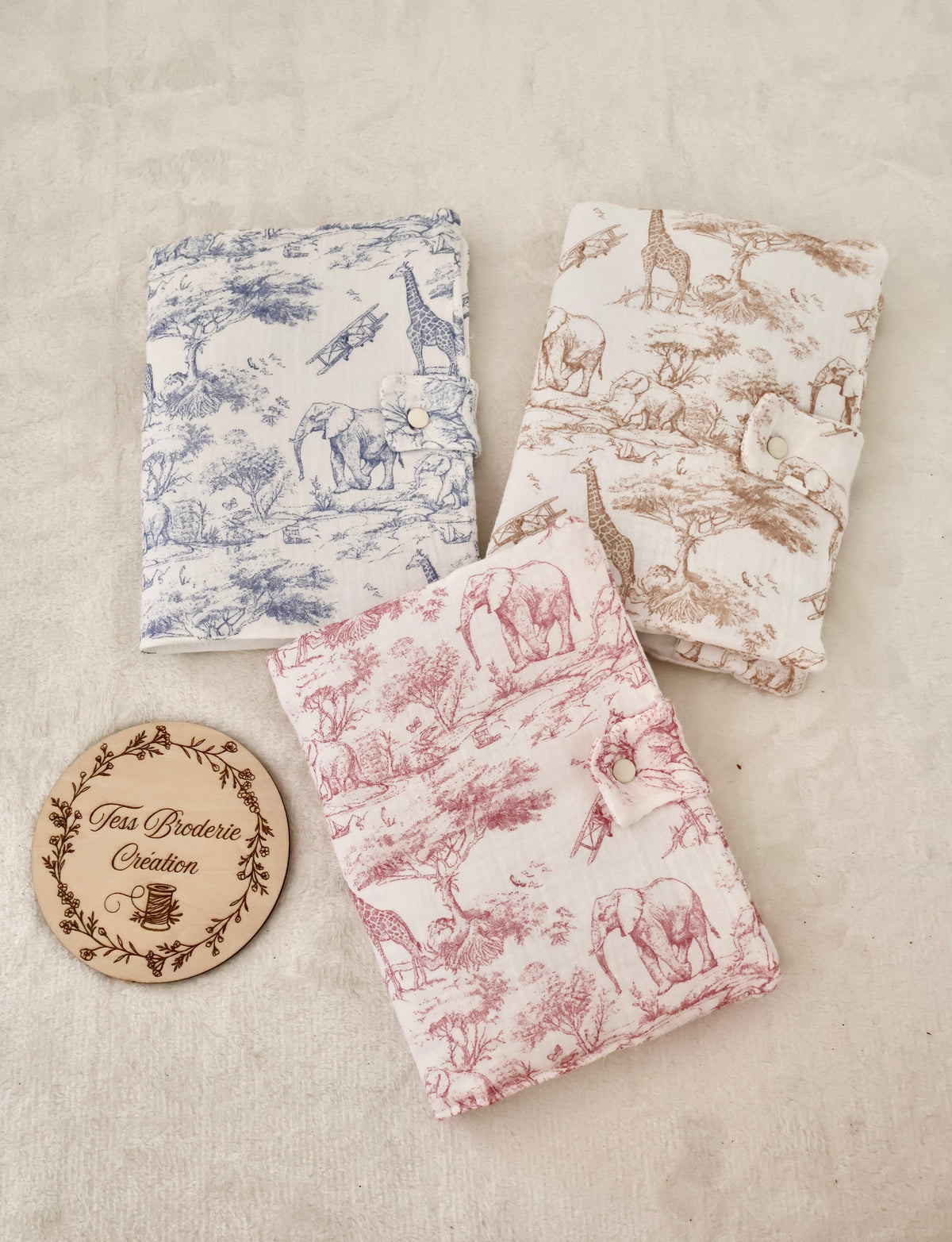 Protège carnet de santé motifs safari personnalisé