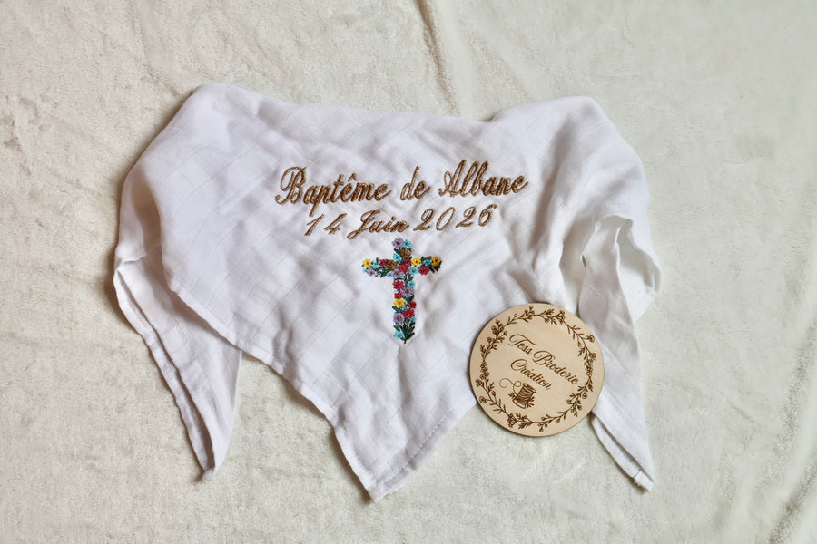 Lange de baptême personnalisé