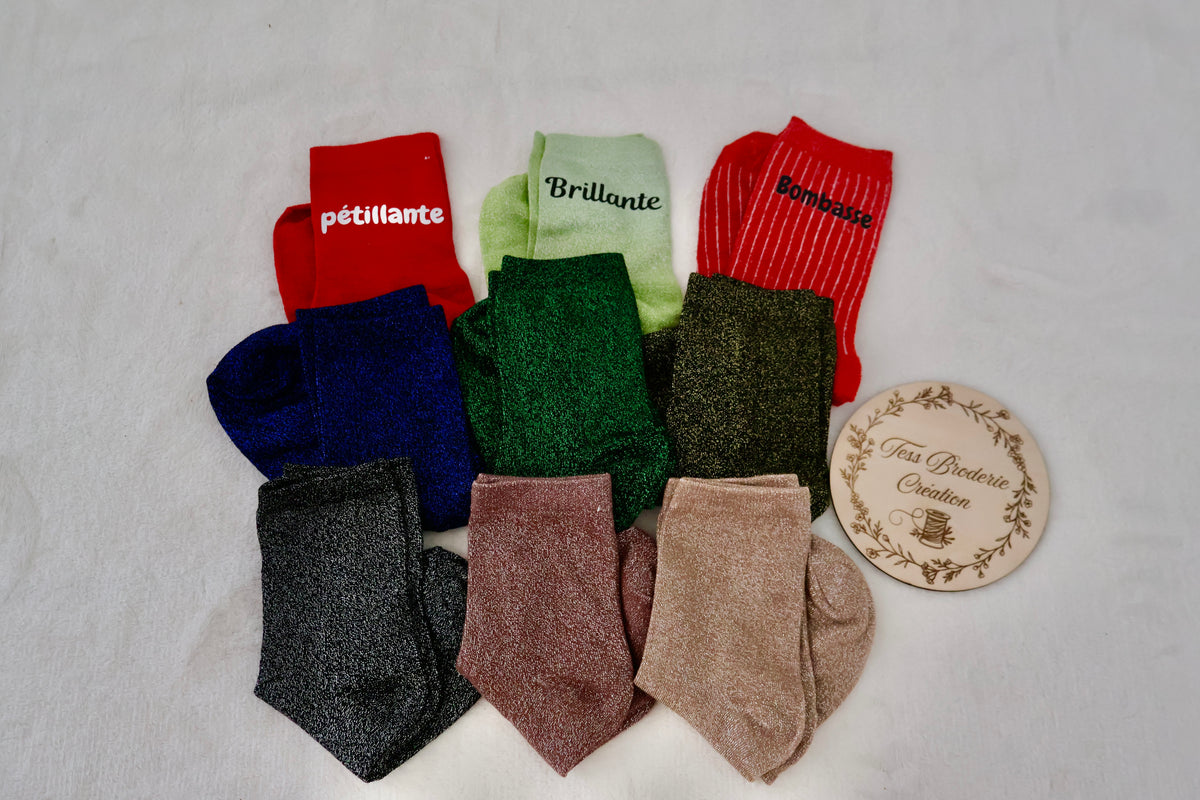 Chaussette à paillettes personnalisée