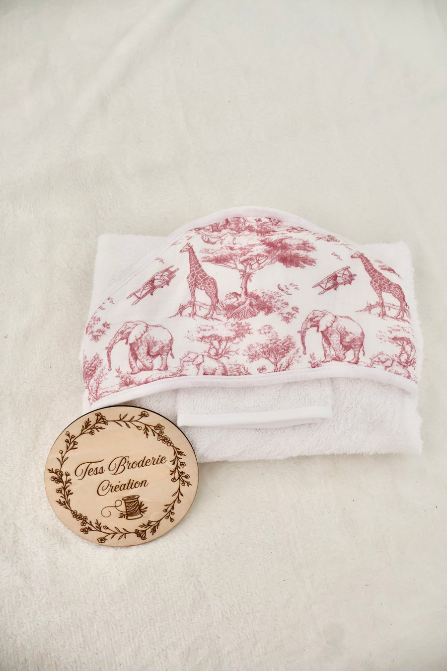 Cape de bain motif safari personnalisée